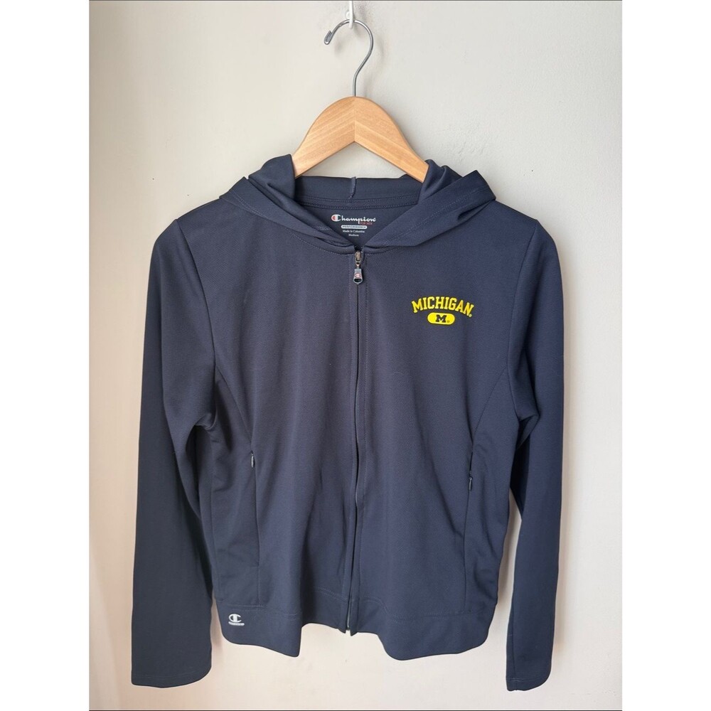 Champion Michigan Wolverines Full Zip Performance Hoodie Jacket Medium